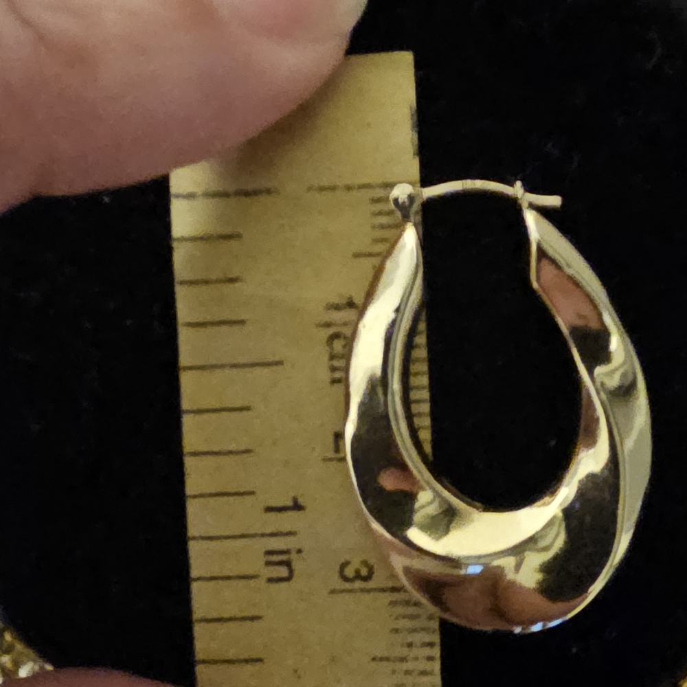 14K Gold Hoop Earrings - Picture 3 of 8